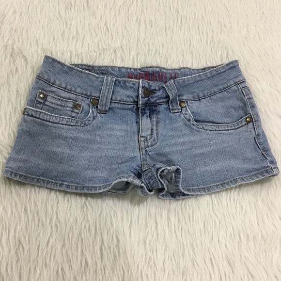 Hydraulic denim super low metro distressed jean shorts size 7/8 - Picture 2 of 7